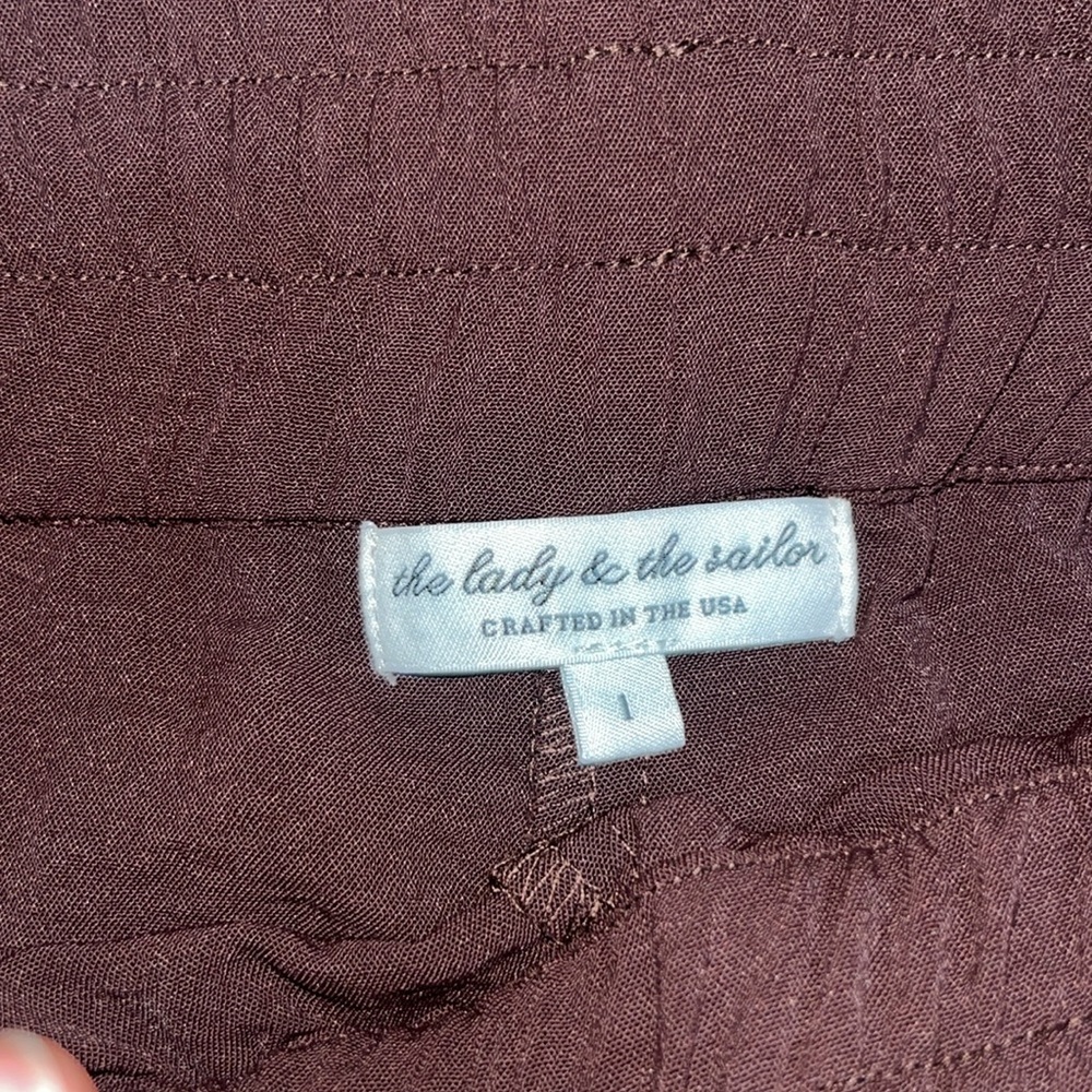 The Lady & The Sailor High Waisted Drawstring Pants Chocolate Air Flow 1 XS-S - Picture 8 of 9